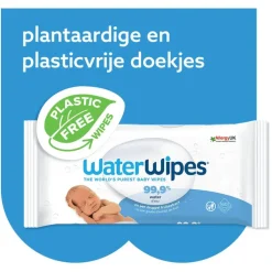 WaterWipes Billendoekjes Plasticvrij Gevoelige Huid Voordeeldoos 12x60 stuks