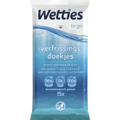 Wetties To Go Verfrissingsdoekjes 15 stuks