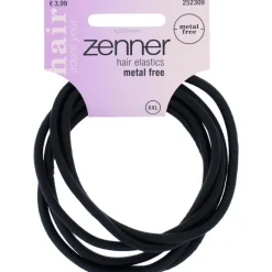 Zenner Haarelastiek MF XL Zwart 6 stuks