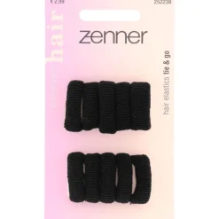 Zenner Haarelastiek Rollup Zwart 10 stuks
