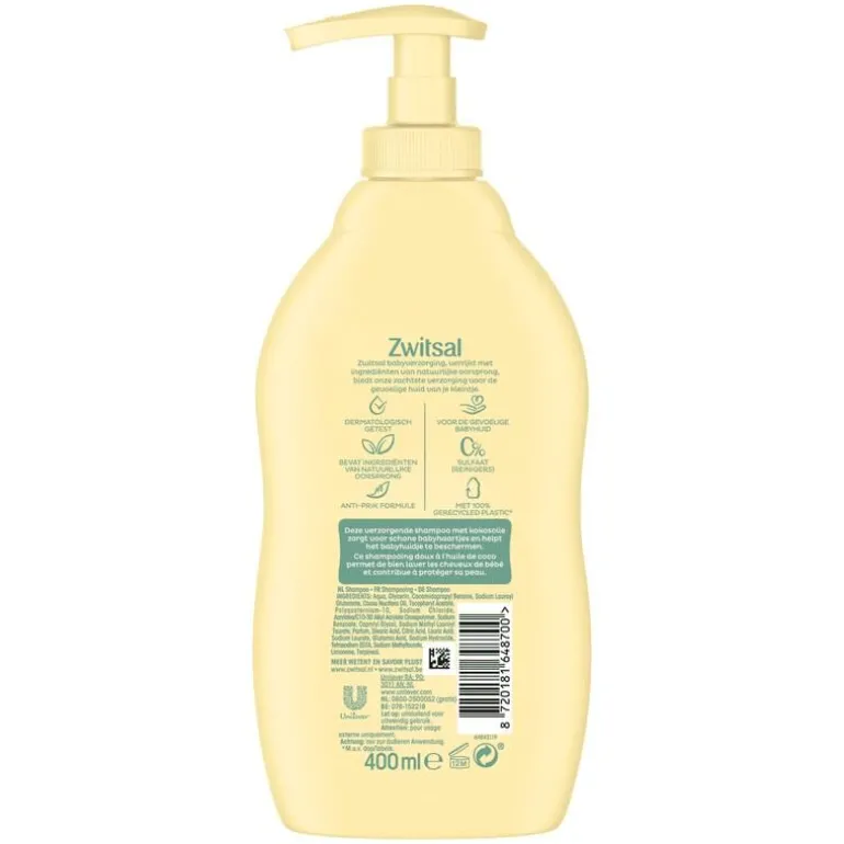 Zwitsal Shampoo Met Pompje 400 ML